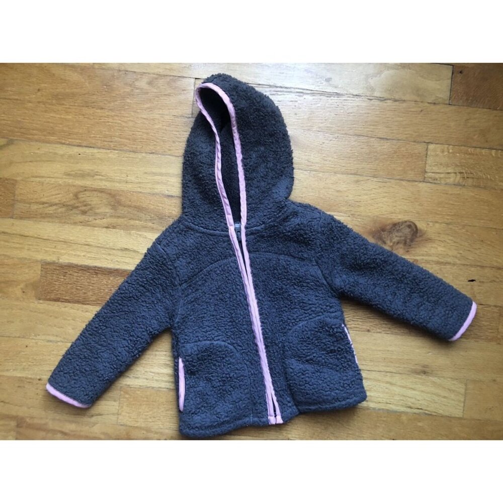 Old Navy 12-18M Grey Sherpa Fleece Hooded Jacket
